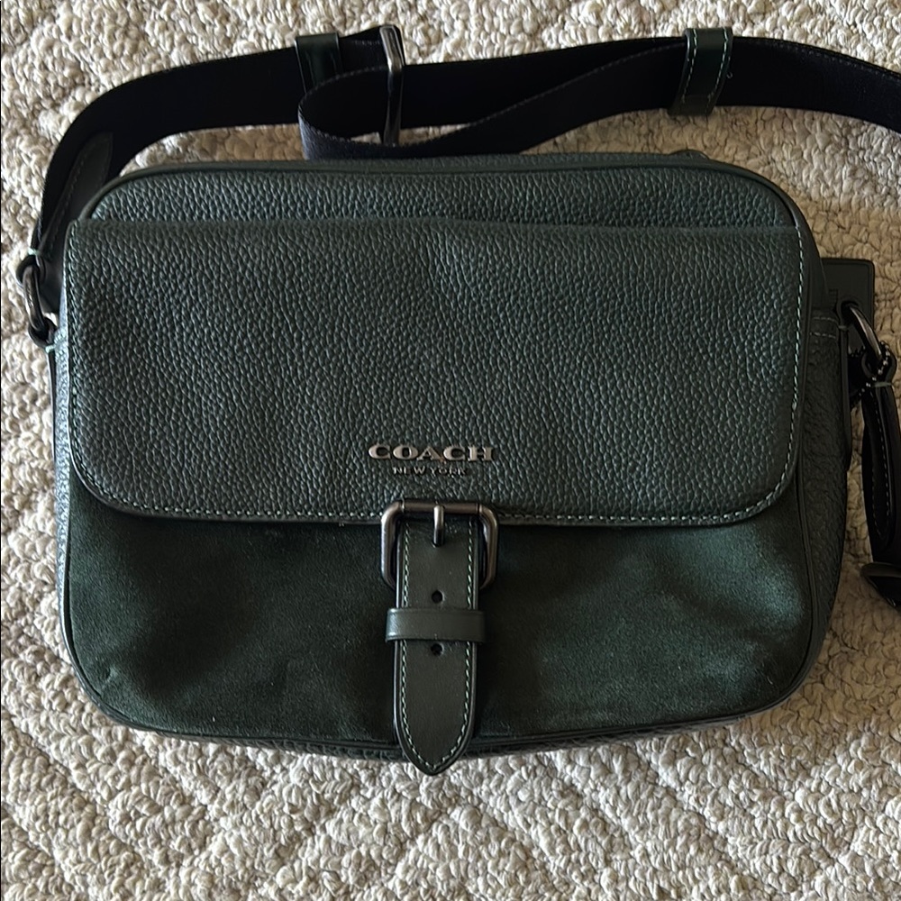 Coach Green Messenger Bag with Adjustable Strap